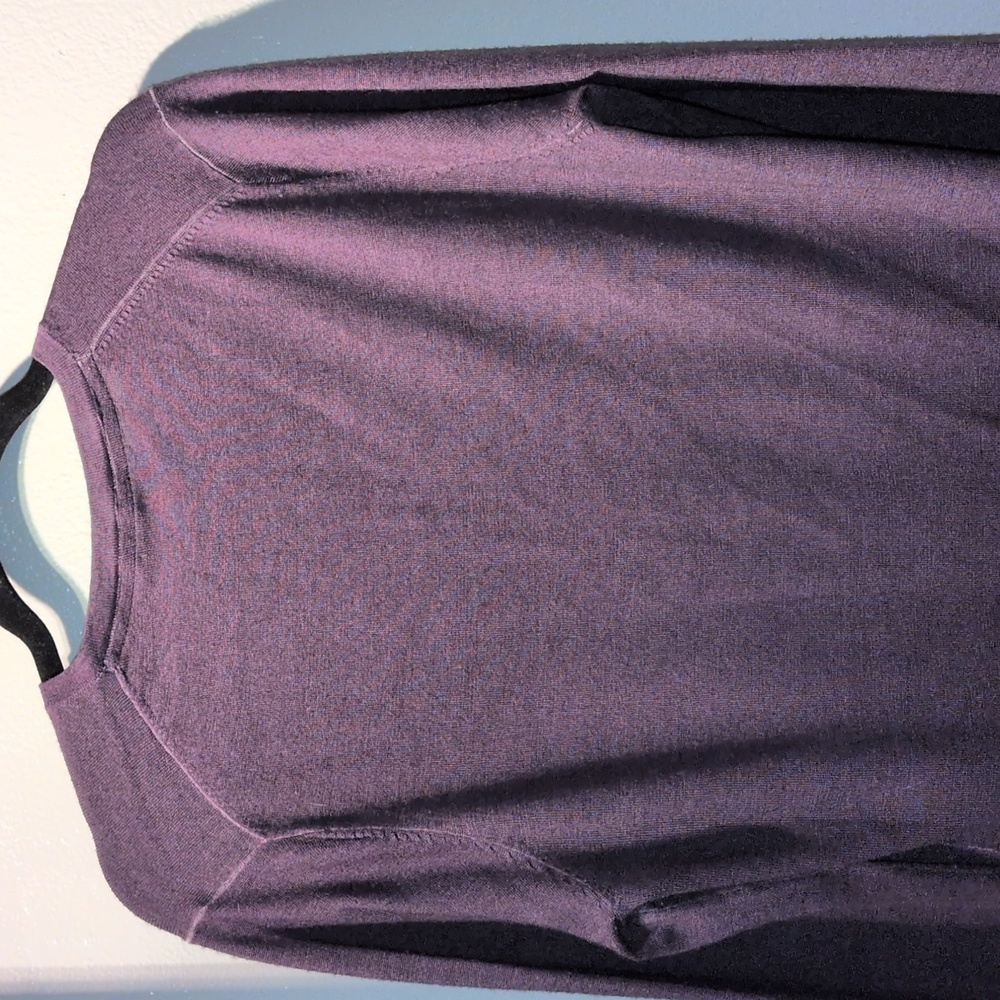 Patrick Assaraf M Extra Fine Merino Wool Eggplant - Picture 9 of 10